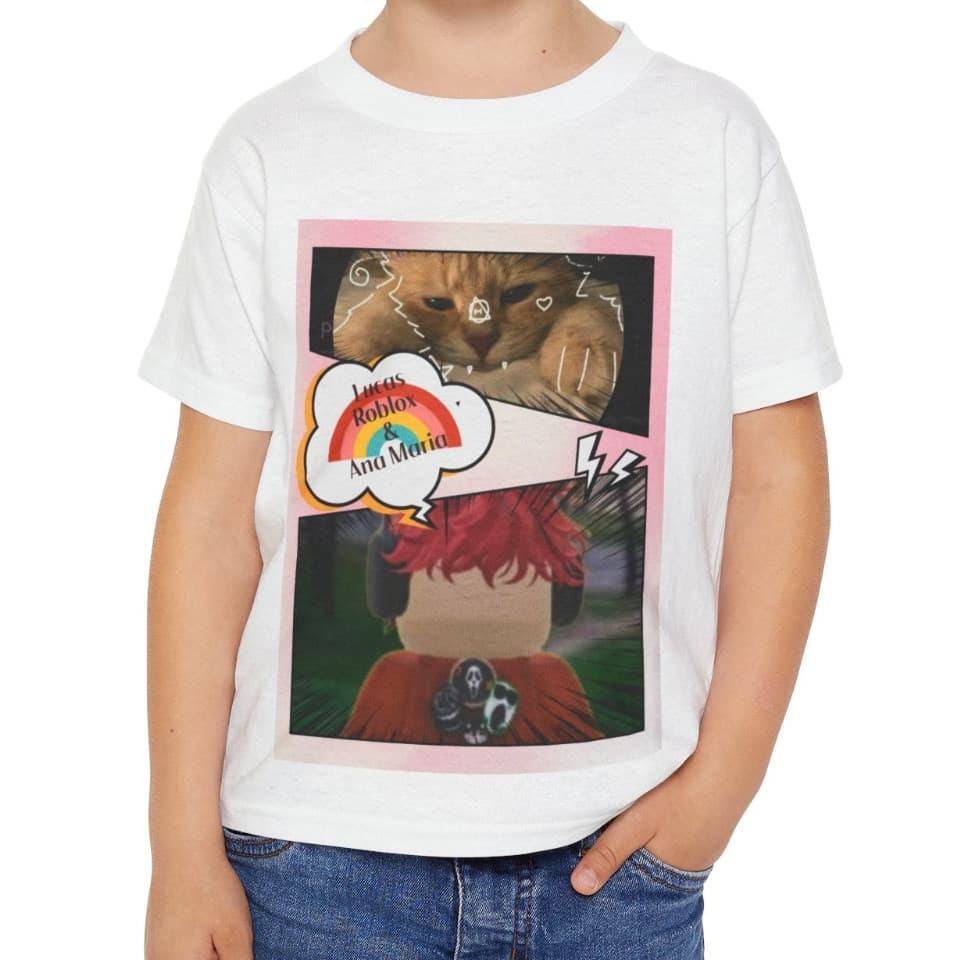Tricou personalizat alb, copii/adulti, design Ana si Lucas, modal, diverse marimi — principală