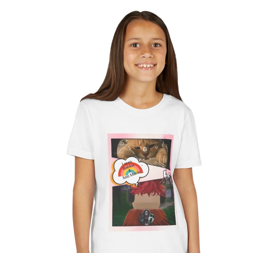 Tricou personalizat alb, copii/adulti, design Ana si Lucas, modal, diverse marimi — varianta 2