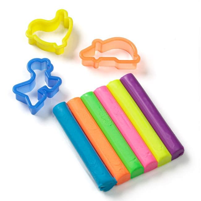 Set plastilina Little President, 6 culori neon si 3 forme din plastic — principală
