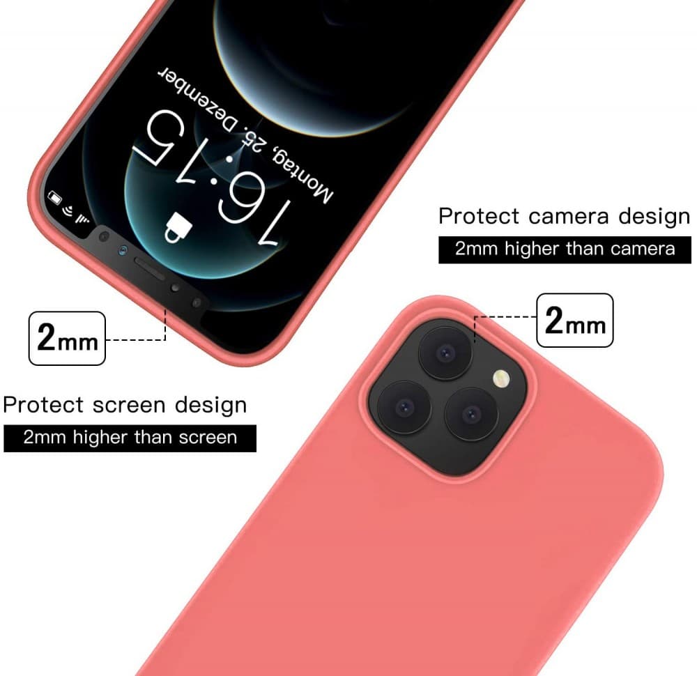 Husa Apple iPhone 12 Pro Max Luxury Silicone, catifea in interior, roz pal — 3