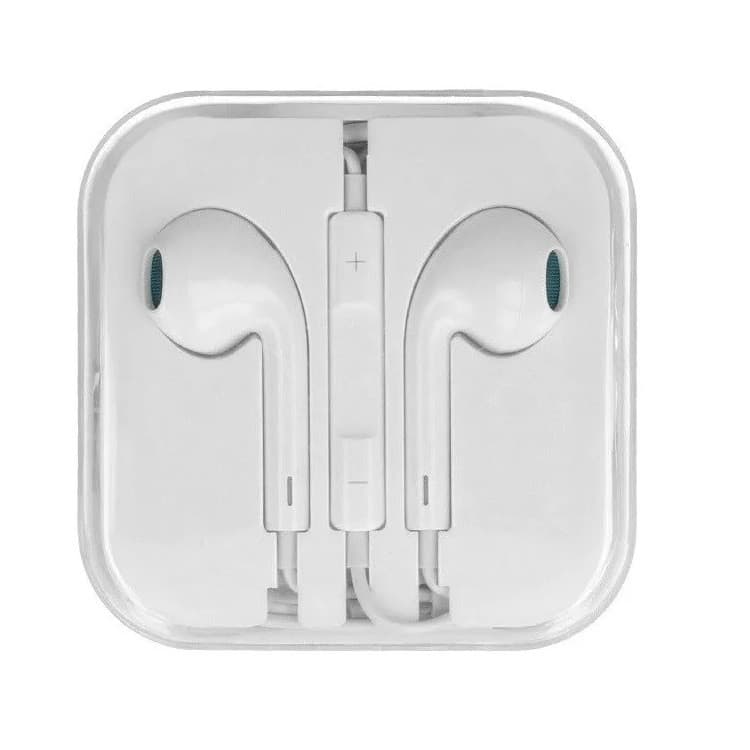 Casti audio cu microfon Megabass, conector jack 3.5 mm, albe — principală