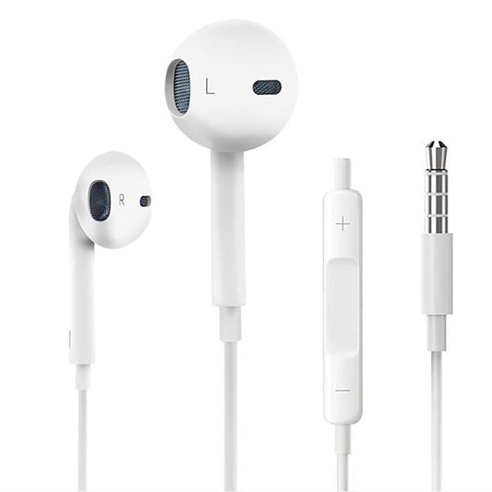 Casti audio cu microfon Megabass, conector jack 3.5 mm, albe — varianta 3