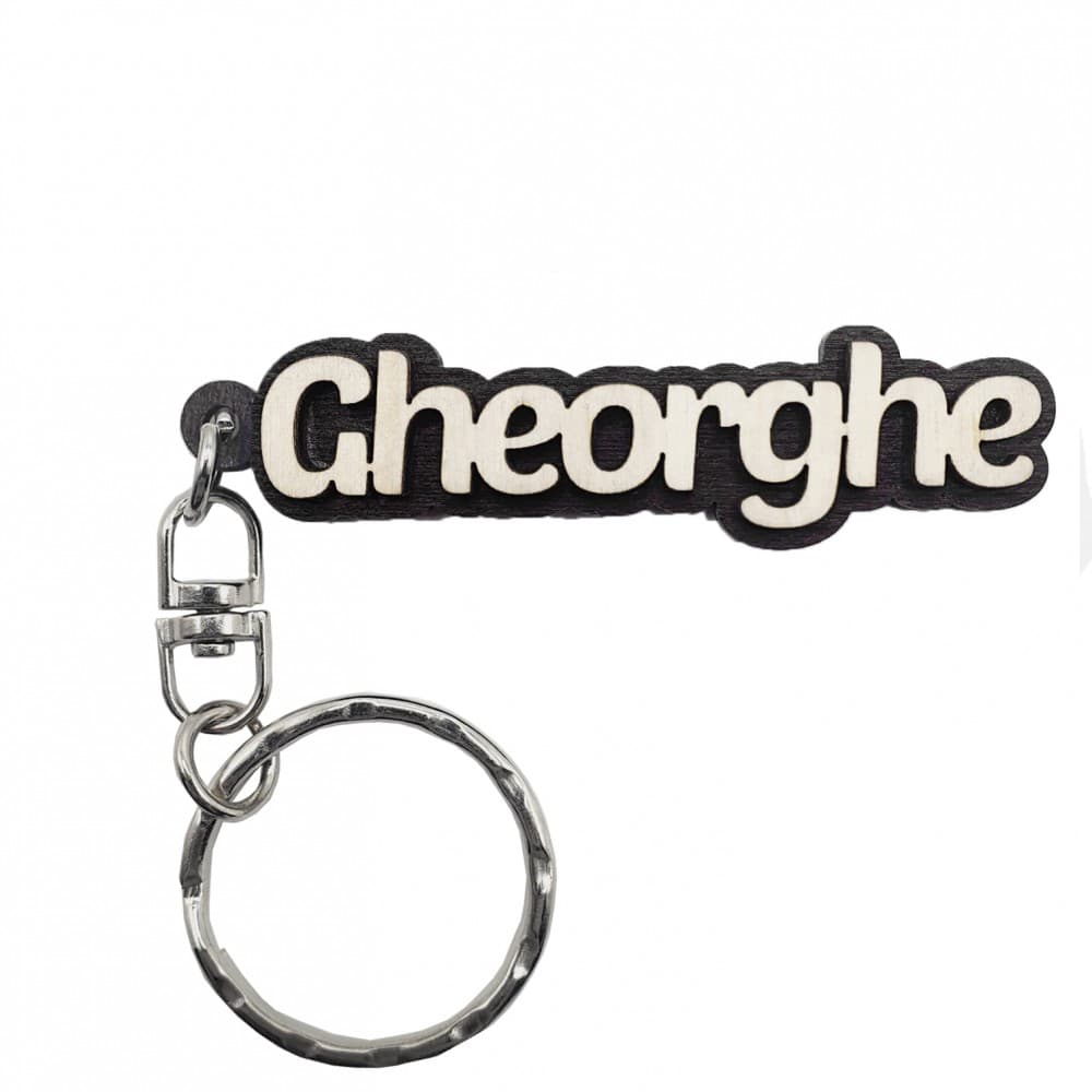 Breloc din lemn, nume "Gheorghe" — principală