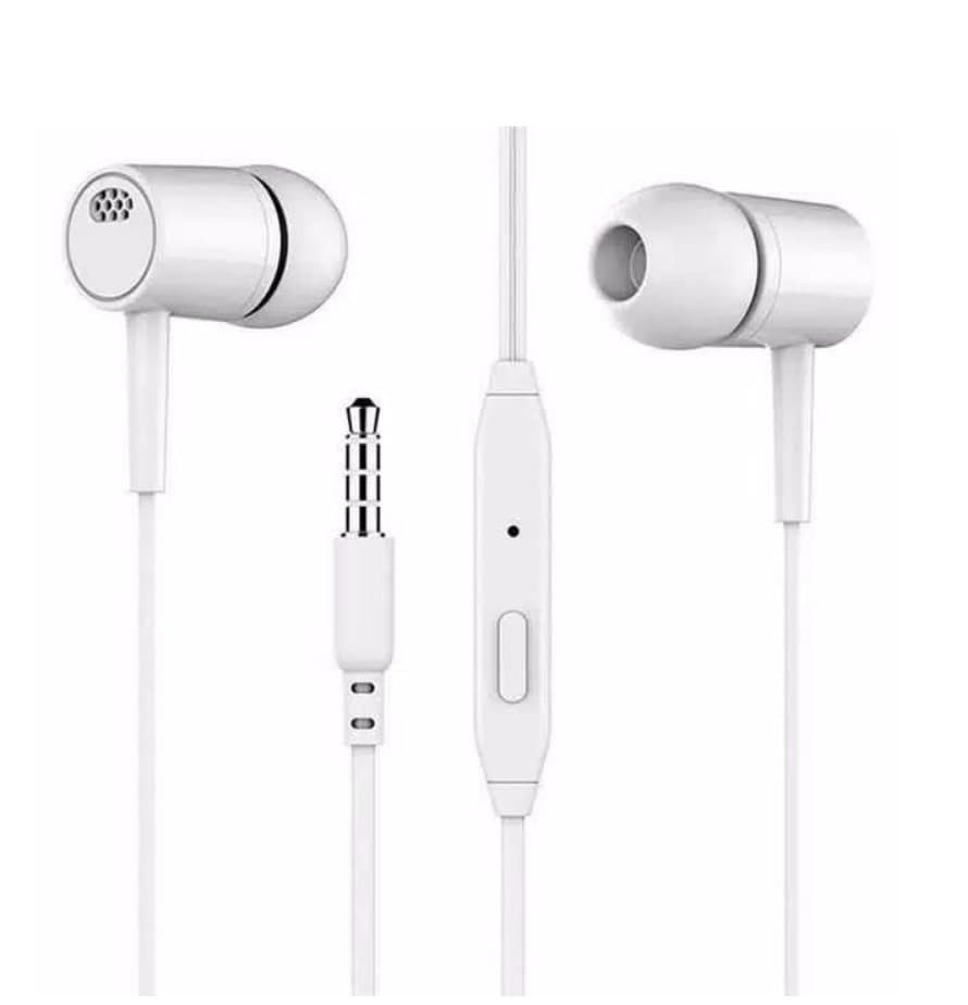 Casti audio cu microfon D21, conector jack 3.5 mm, cablu 1.2 m, albe — principală