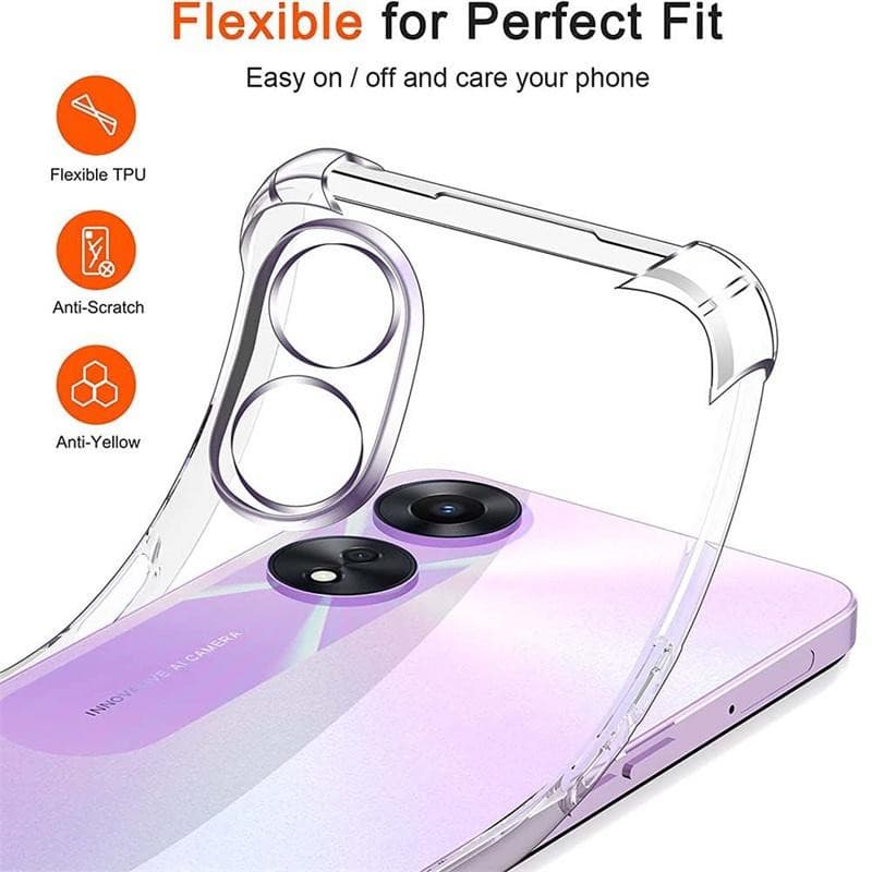 Husa protectie Oppo A79 5G / Oppo A2 5G, TPU transparent, intarituri in colturi, protectie camere, grosime 1,5 mm — varianta 2