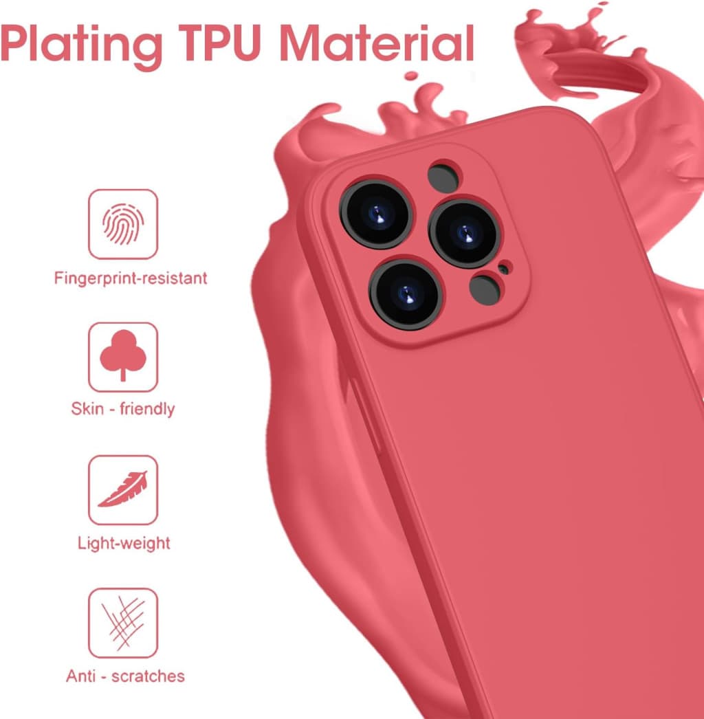 Husa Apple iPhone 14 Pro Max, Luxury Silicone, catifea in interior, protectie camere, rosie — 5