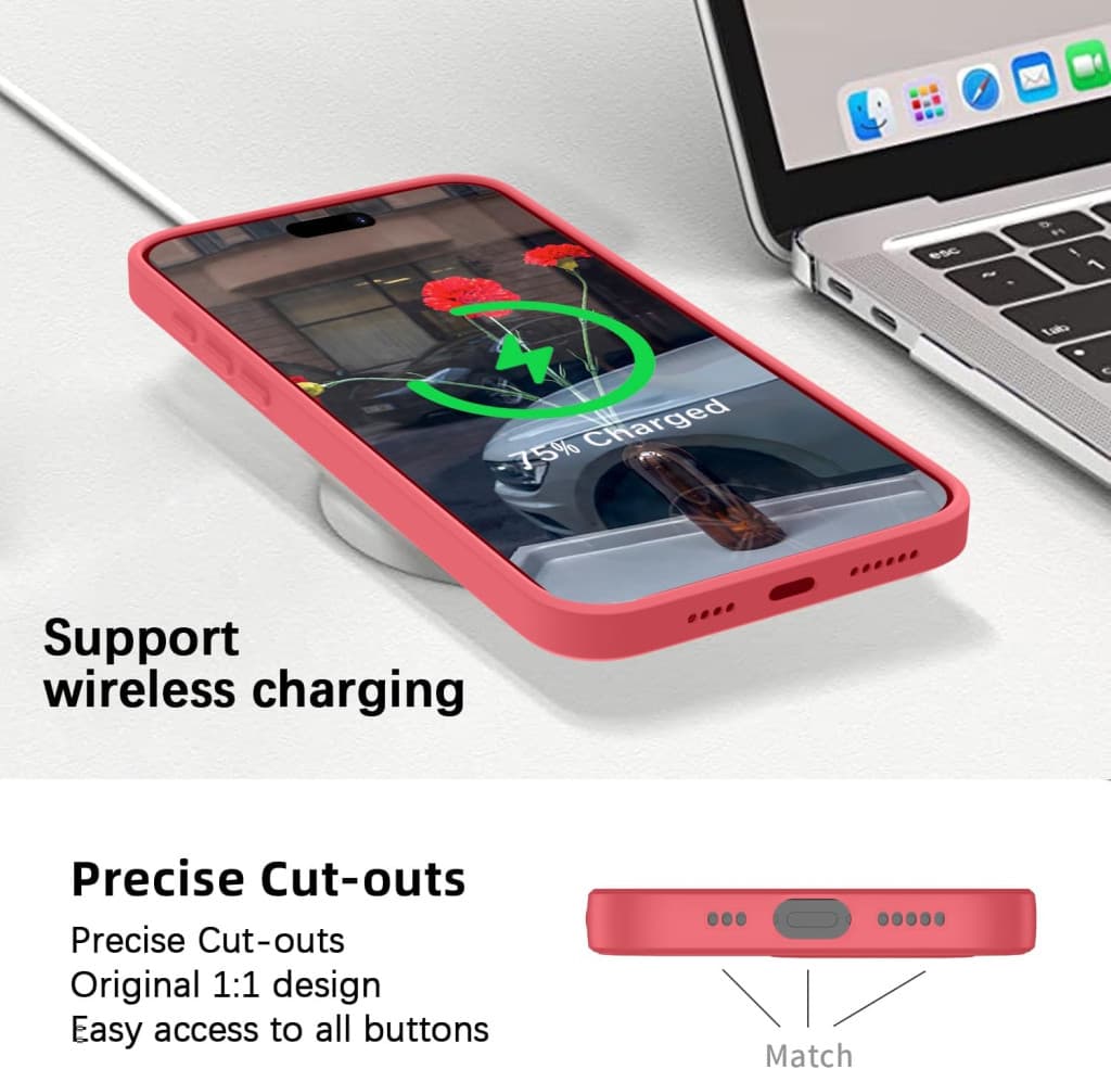 Husa Apple iPhone 14 Pro Max, Luxury Silicone, catifea in interior, protectie camere, rosie — 6