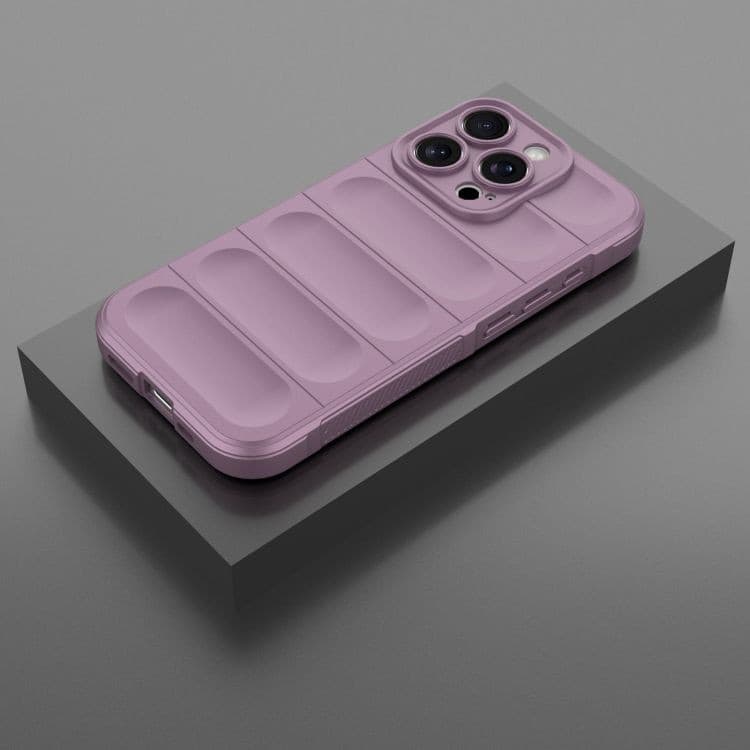 Husa Apple iPhone 14 Pro Max, Wave Silicone, protectie camera, catifea in interior, light purple — 2