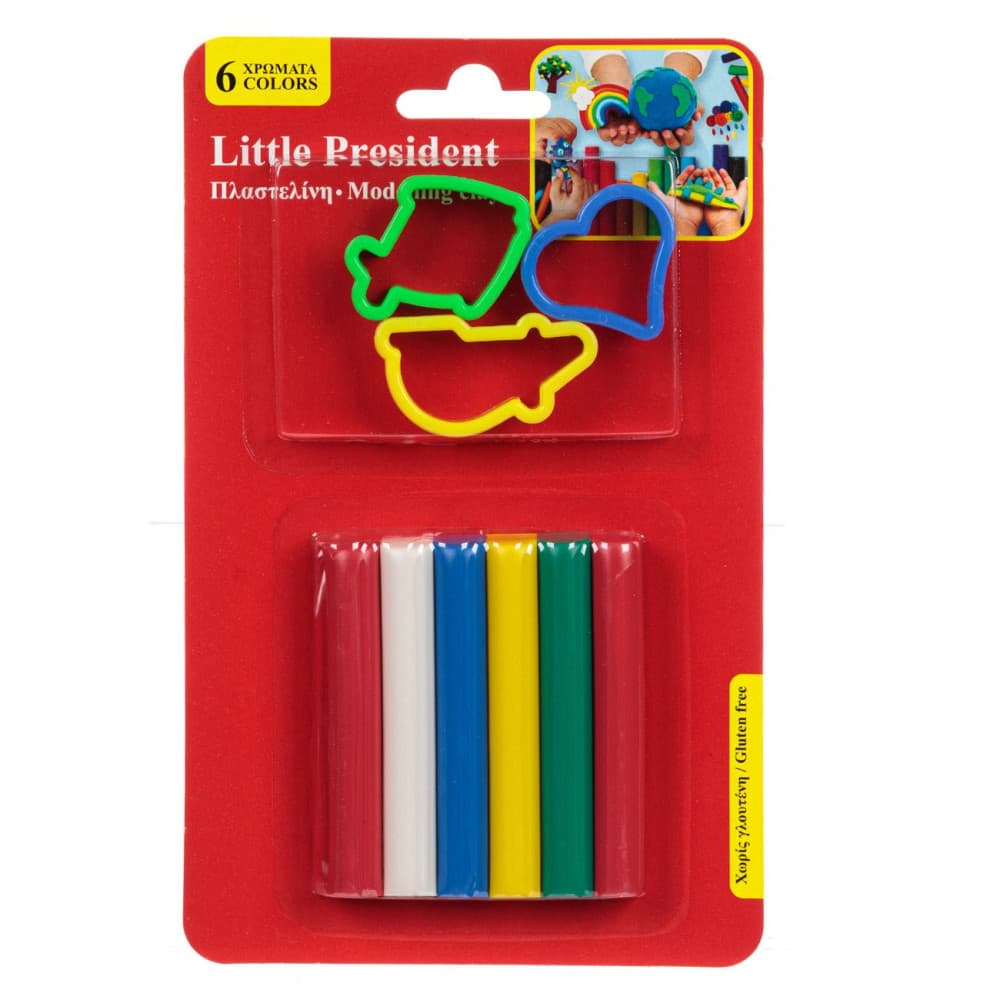 Set plastilina Little President, 6 culori si 3 forme din plastic — 2