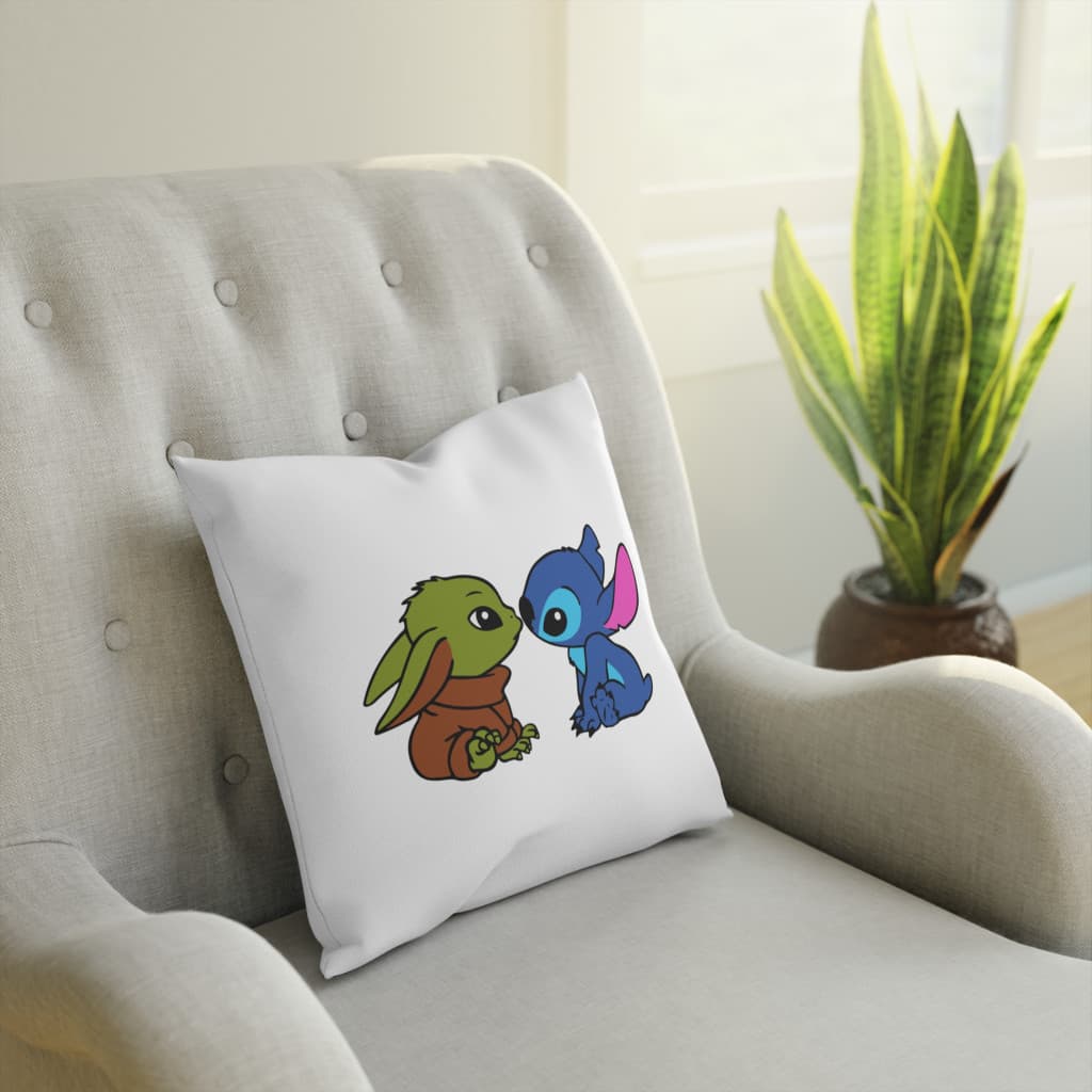 Perna decorativa personalizata, 40 x 40 cm, alba, mata, husa detasabila, model 1 — varianta 2