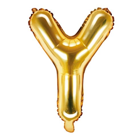 Balon din folie metalizata, 35 cm, auriu, litera Y