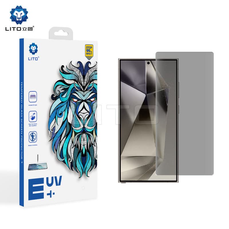 Folie de sticla Samsung Galaxy S23 Plus, UV Privacy Glass LITO, lipire cu adeziv, lampa UV inclusa — principală