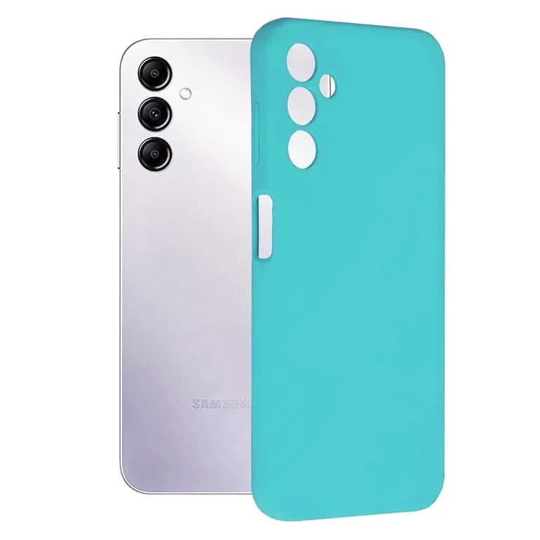 Husa Samsung Galaxy A54 5G, Luxury Silicone, catifea in interior, protectie camere, turcoaz — principală