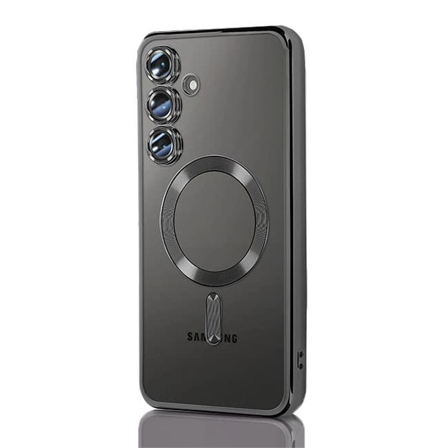 Husa Samsung Galaxy S22, Electroplating Magsafe TPU, protectie camera, margini negre — principală