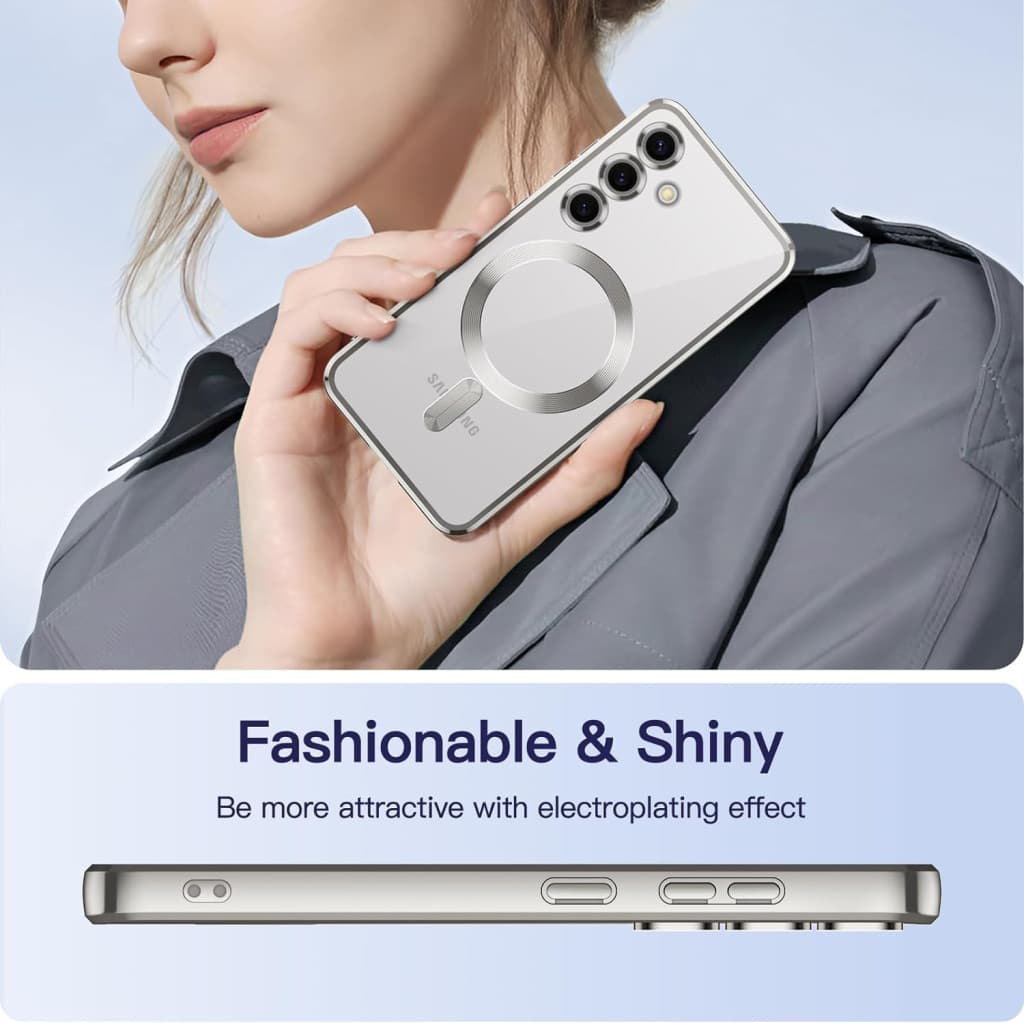 Husa Samsung Galaxy S22, Electroplating Magsafe TPU, protectie camera, margini mov — varianta 6