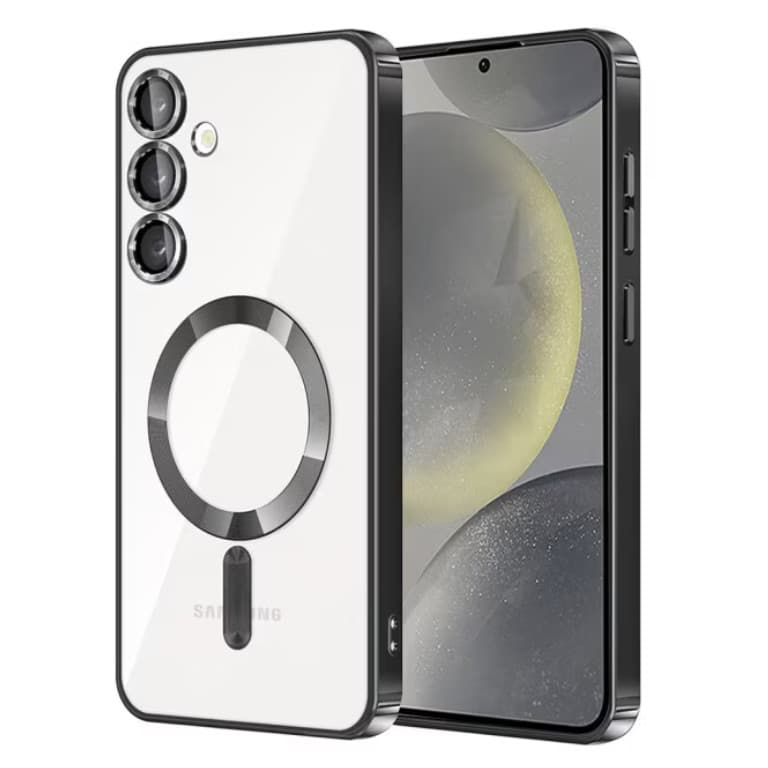 Husa Samsung Galaxy S23 FE, Electroplating Magsafe TPU, protectie camera, neagra — principală