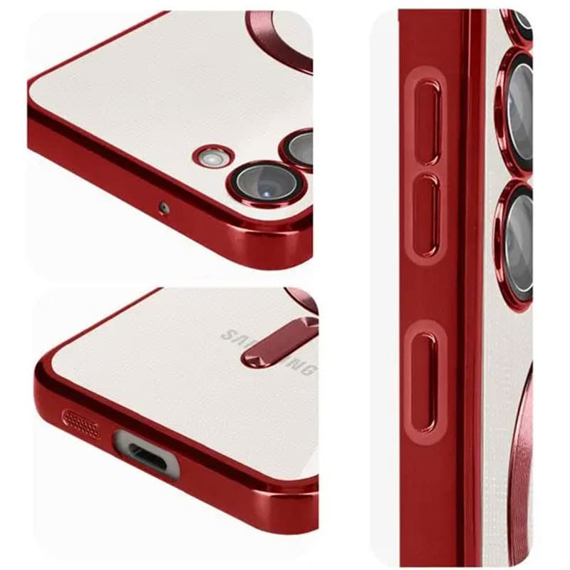 Husa Samsung Galaxy A35 5G, Electroplating Magsafe TPU, protectie camera, margini rosii — varianta 2