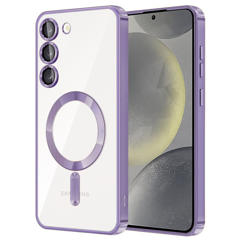 Husa Samsung Galaxy A55 5G, Electroplating Magsafe TPU, protectie camera, margini mov