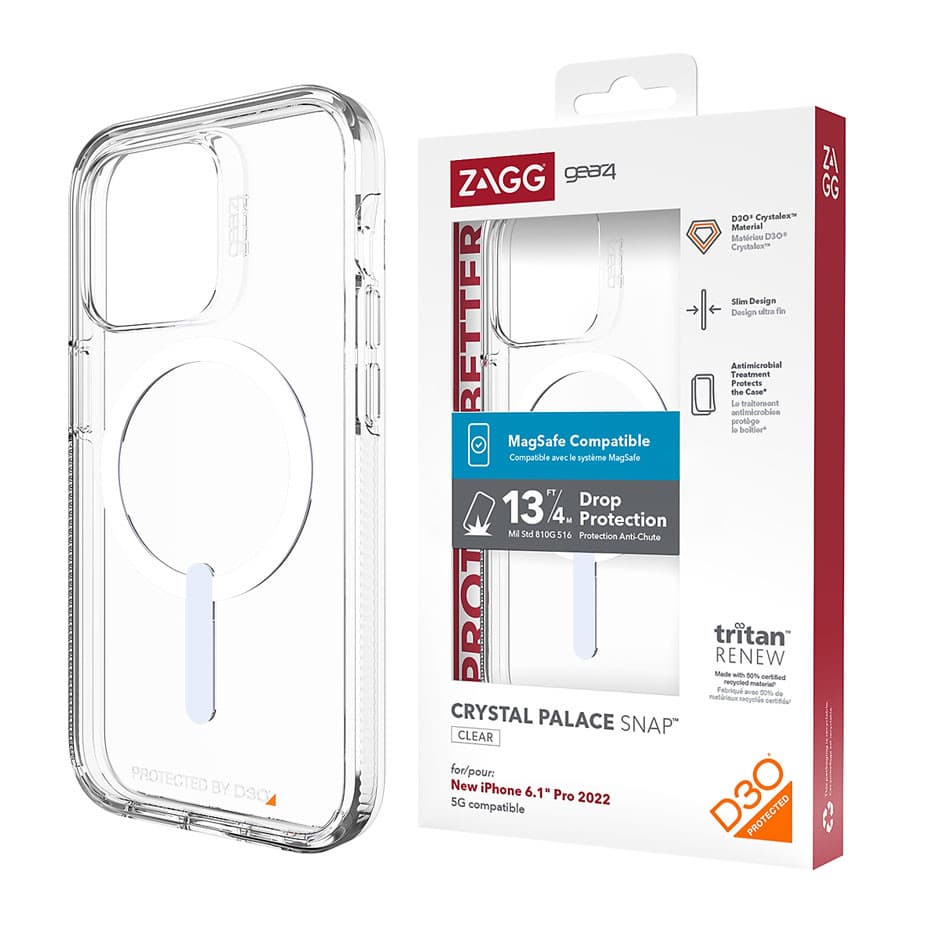 Husa protectie iPhone 13 Pro Max, ZAGG Gear Case, Magsafe ShockProof, Clear