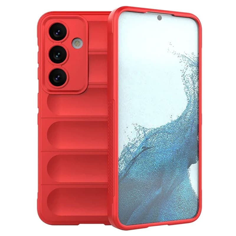 Husa Samsung Galaxy A55, Wave Silicone, protectie camera, catifea in interior, pure red — principală
