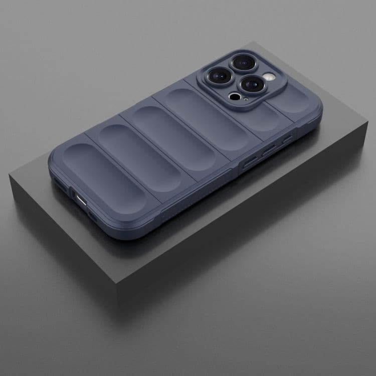 Husa Apple iPhone 15 Pro, Wave Silicone, protectie camera, catifea in interior, navy blue — varianta 2