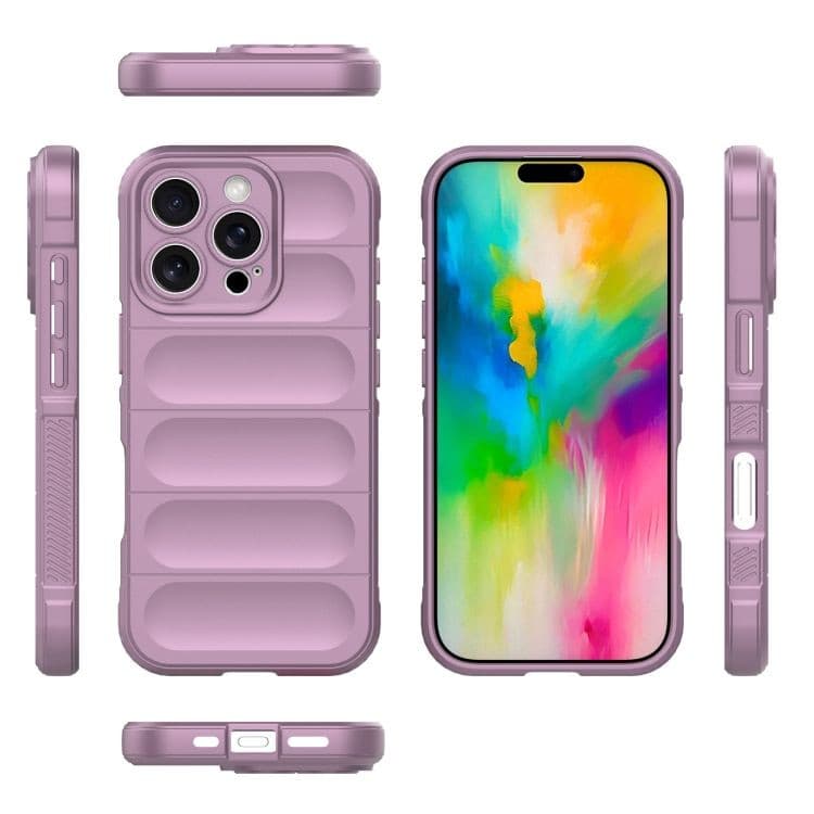 Husa Apple iPhone 15 Pro Max, Wave Silicone, protectie camera, catifea in interior, light purple — 3