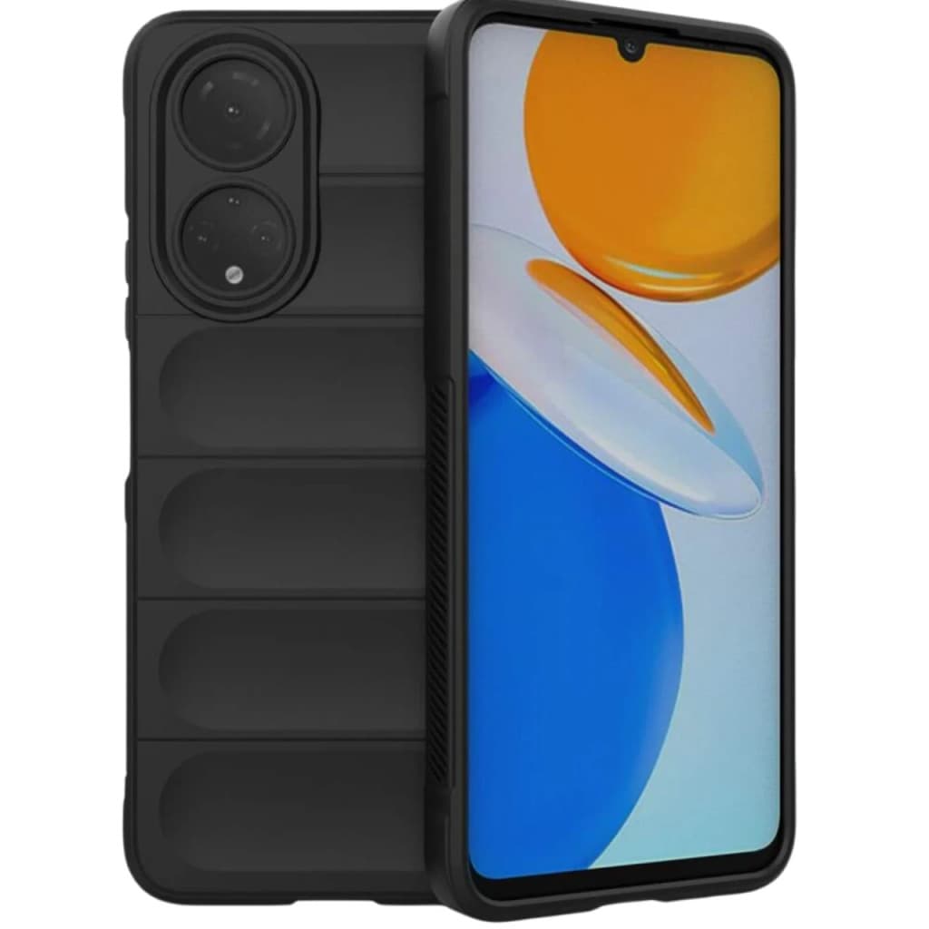 Husa protectie Honor X7, Wave Silicone, protectie camera, catifea in interior, night black — principală