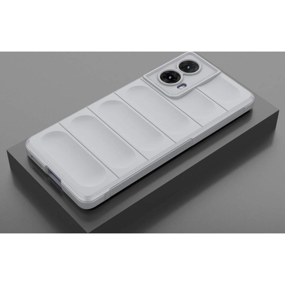 Husa Motorola Moto G85, Wave Silicone, protectie camera, catifea in interior, smoke gray — varianta 3