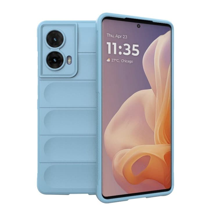 Husa Motorola Moto G85, Wave Silicone, protectie camera, catifea in interior, sky blue — principală