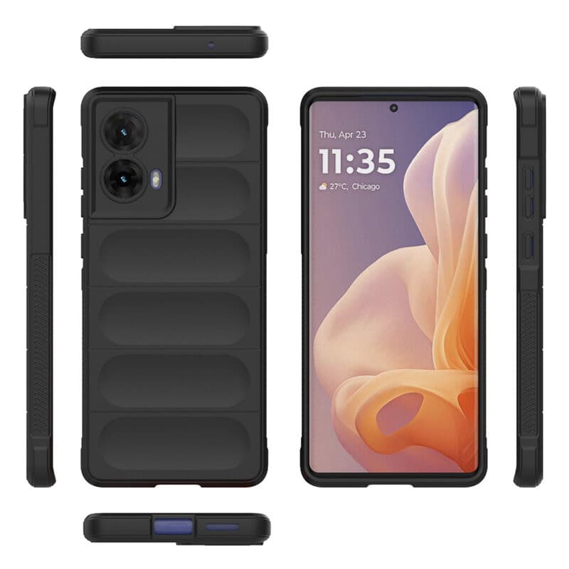 Husa Motorola Moto G85, Wave Silicone, protectie camera, catifea in interior, sky blue — varianta 3