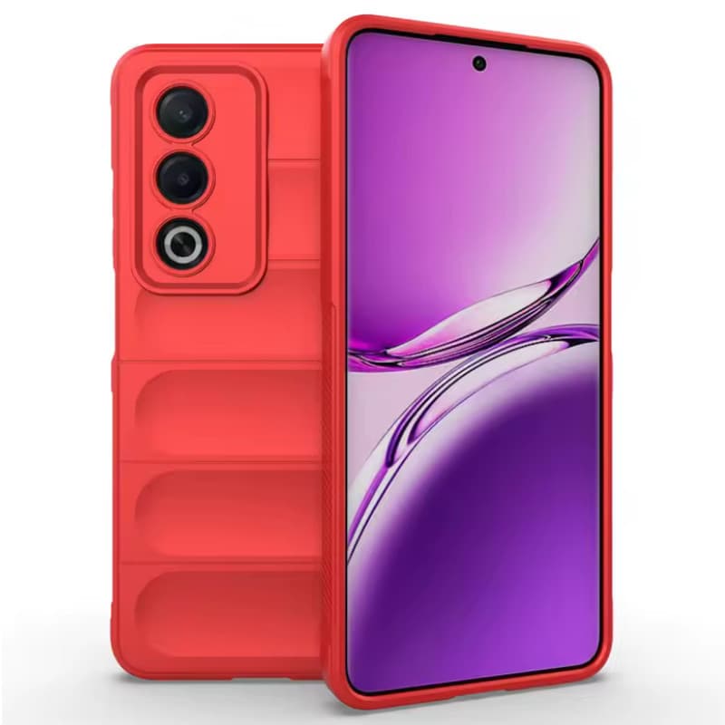 Husa Oppo A80, Wave Silicone, protectie camera, catifea in interior, pure red