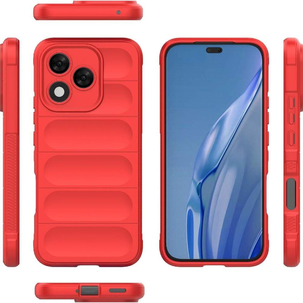 Husa Honor 400 Lite, Wave Silicone, protectie camera, catifea in interior, pure red — varianta 2