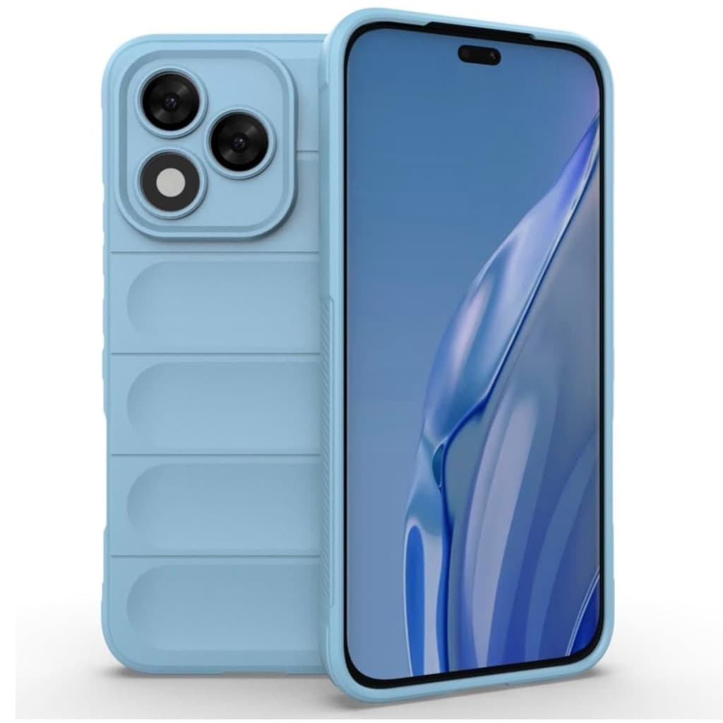 Husa Honor 400 Lite, Wave Silicone, protectie camera, catifea in interior, baby blue