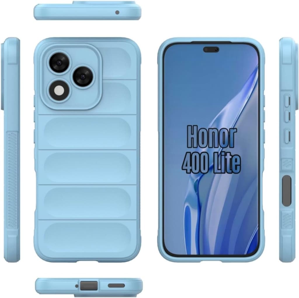 Husa Honor 400 Lite, Wave Silicone, protectie camera, catifea in interior, baby blue — 2