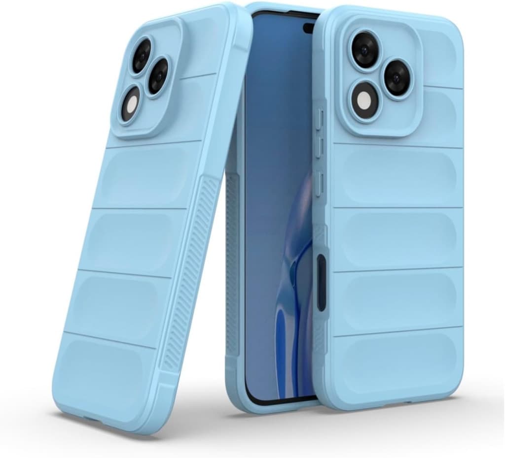 Husa Honor 400 Lite, Wave Silicone, protectie camera, catifea in interior, baby blue — 3