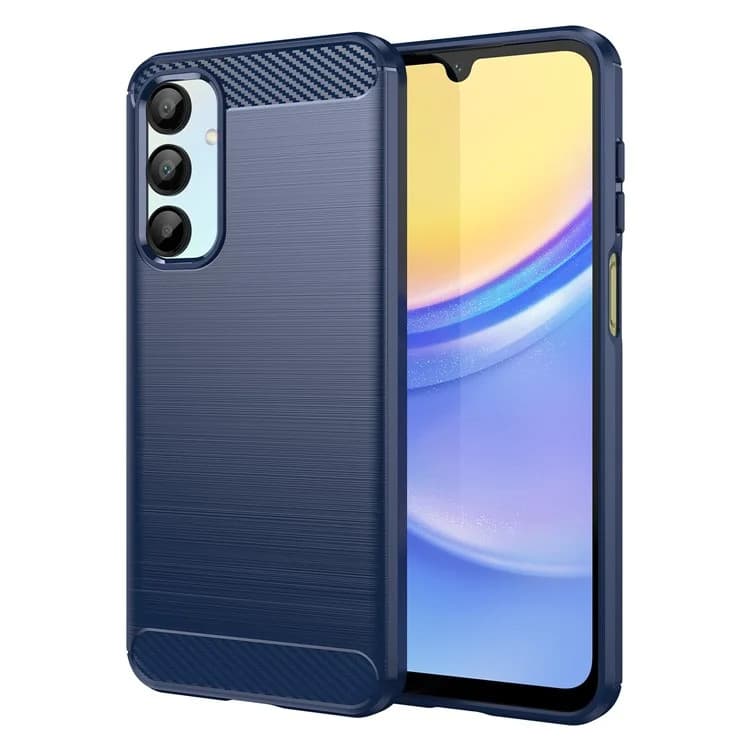 Husa Samsung Galaxy A15, Carbon Stripe, 2 mm, albastra — principală