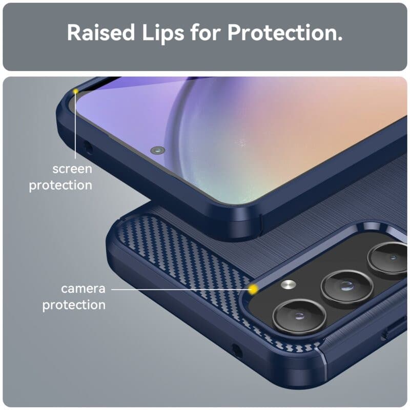 Husa Samsung Galaxy A15, Carbon Stripe, 2 mm, albastra — varianta 4