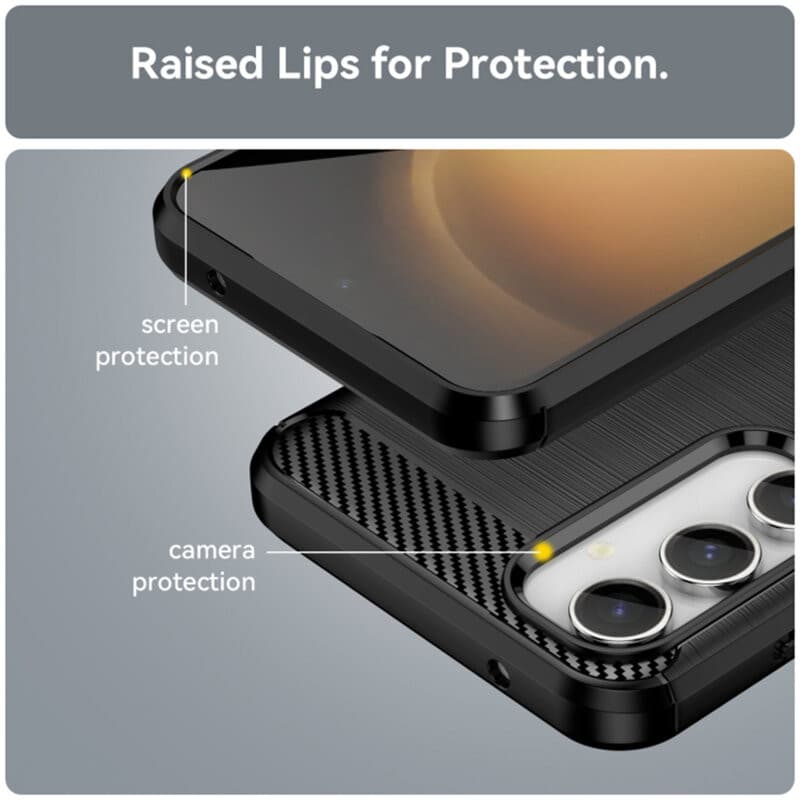 Husa Samsung Galaxy A55, Carbon Stripe, 2 mm, neagra — varianta 4