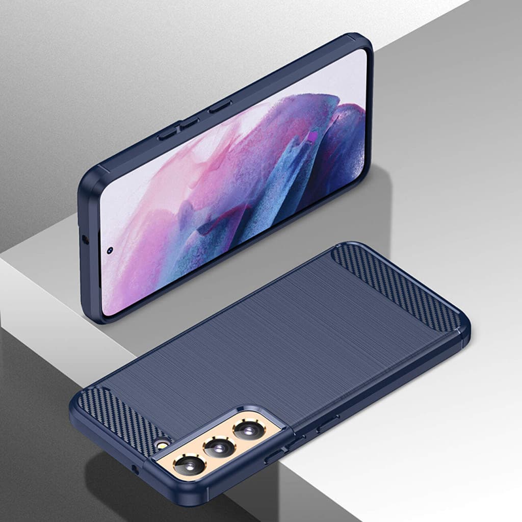 Husa protectie Samsung Galaxy S23, Carbon Stripe, TPU flexibil 2 mm, albastra — varianta 2