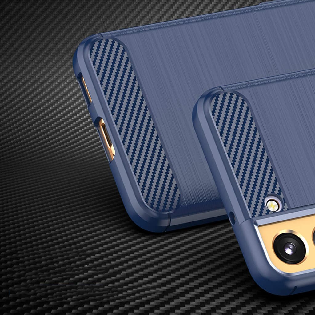 Husa protectie Samsung Galaxy S23, Carbon Stripe, TPU flexibil 2 mm, albastra — varianta 6
