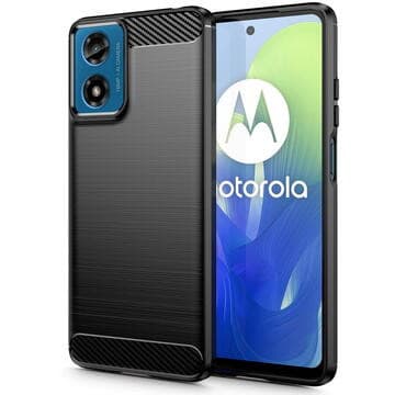 Husa Motorola Moto G04, Carbon Stripe, 2 mm, neagra — principală