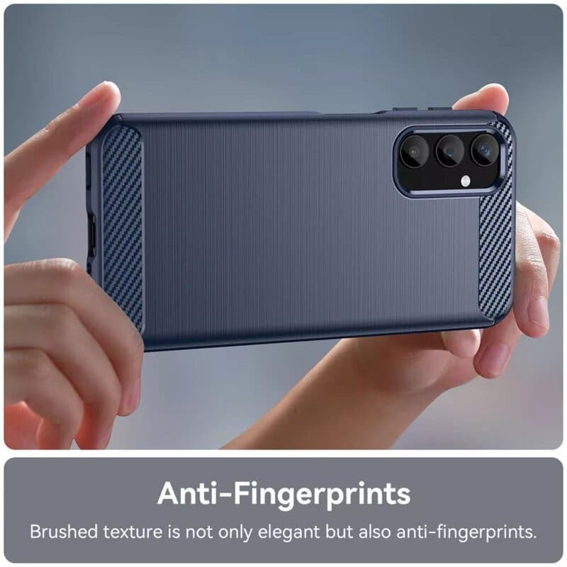 Husa Motorola Moto G04, Carbon Stripe, 2 mm, albastra — varianta 2