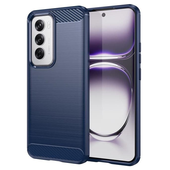 Husa protectie Oppo Reno12, Carbon Stripe, 2 mm, flexibila, albastra