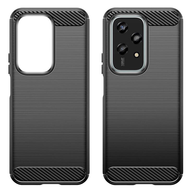 Husa protectie Honor 200 Lite, Carbon Stripe, TPU flexibil, albastra — 4