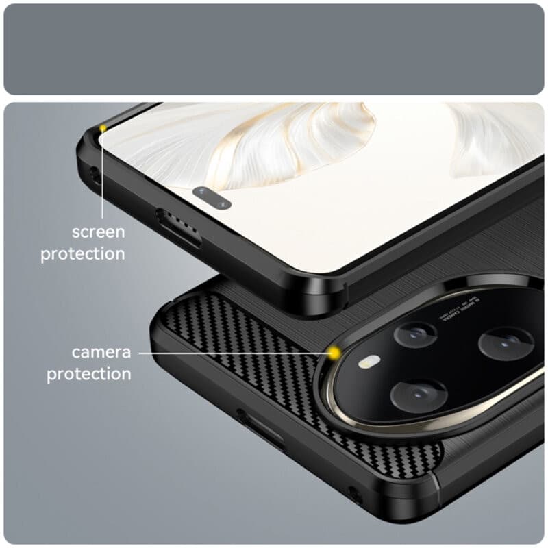 Husa protectie Honor 200 Pro, Carbon Stripe, TPU flexibil, neagra — varianta 5