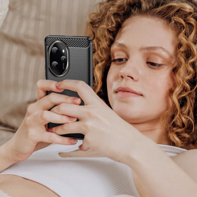 Husa protectie Honor 200 Pro, Carbon Stripe, TPU flexibil, albastra — varianta 4
