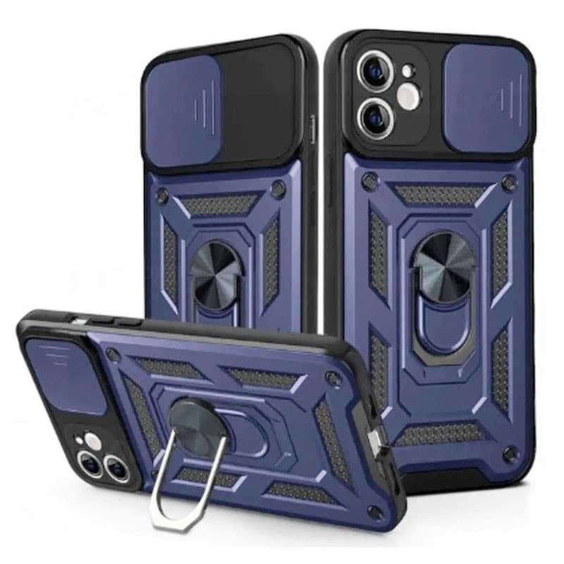 Husa Apple iPhone 15 Pro, Camshield Armor, inel sustinere, protectie camera, albastra — principală