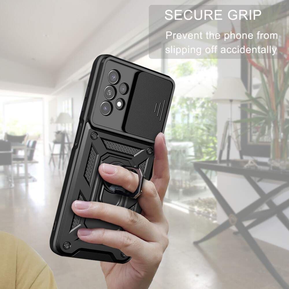 Husa Samsung Galaxy A55, Camshield Armor, inel sustinere, protectie camera, neagra — varianta 6