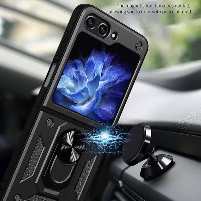 Husa Samsung Galaxy Z Flip6, Camshield Armor, inel sustinere, protectie camera, albastra — varianta 2