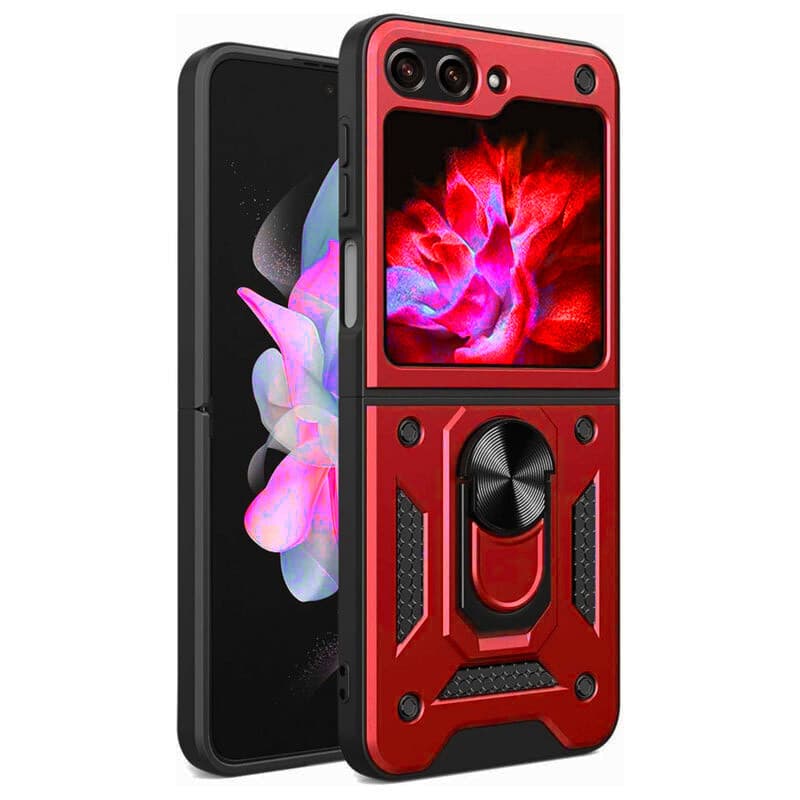 Husa Samsung Galaxy Z Flip6, Camshield Armor, inel sustinere, protectie camera, rosie — principală
